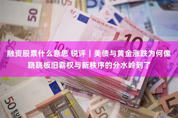 融资股票什么意思 锐评｜美债与黄金涨跌为何像跷跷板旧霸权与新秩序的分水岭到了