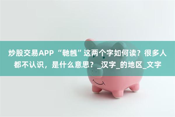 炒股交易APP “毑乸”这两个字如何读？很多人都不认识，是什么意思？_汉字_的地区_文字